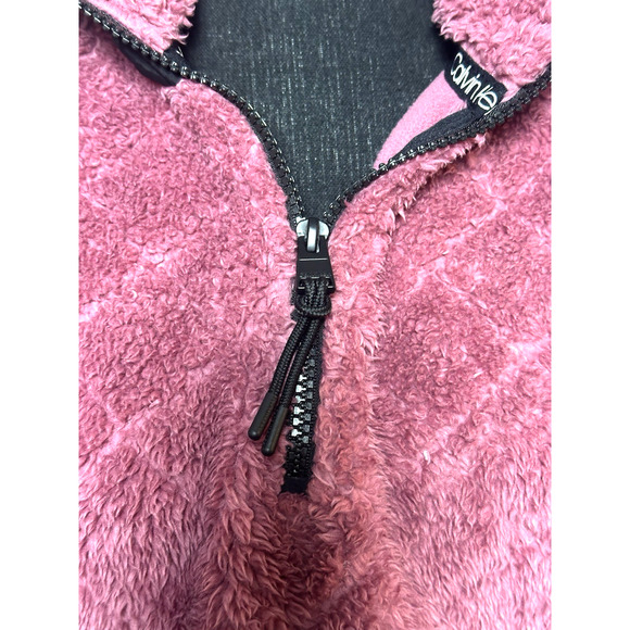 Calvin Klein Performance Fleece Fall‎ Pullover Quarter Zip Pullover Burgundy - Picture 2 of 16